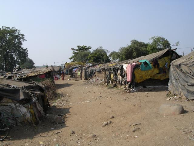 Raj Nagar a non-notified slum in a dried up river valley
